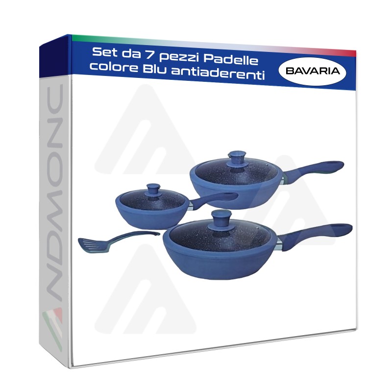 Set da 7 pezzi Padelle Bavaria colore Blu antiaderenti