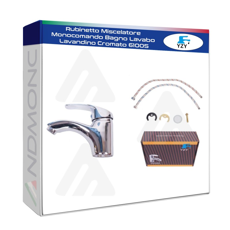 Rubinetto Miscelatore Monocomando Bagno Lavabo Lavandino Cromato 61005