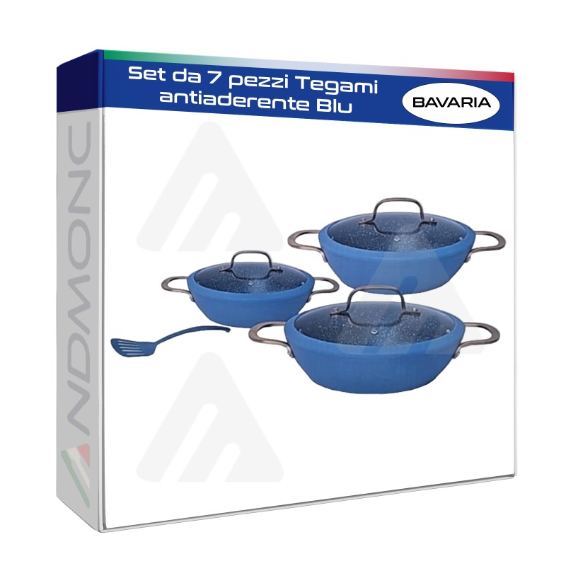 Set da 7 pezzi Tegami antiaderente Bavaria Blu