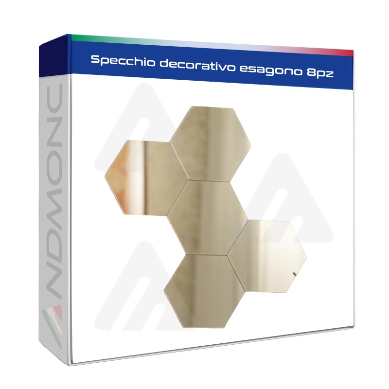 Specchio decorativo esagono 8pz