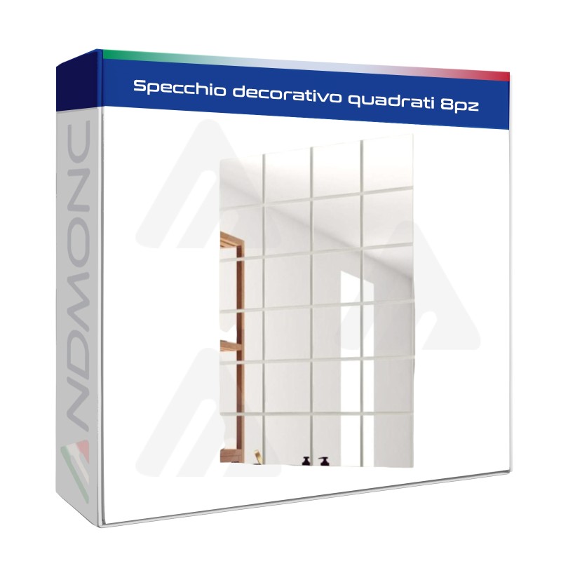 Specchio decorativo quadrati 8pz