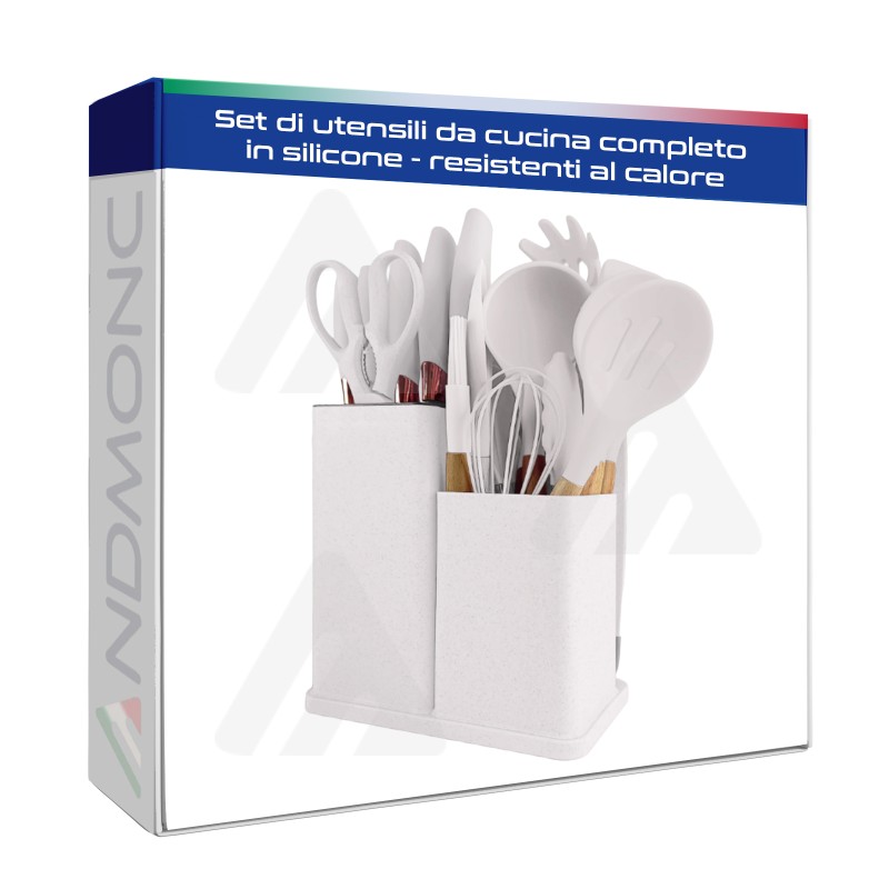 Set di utensili da cucina completo in silicone - resistenti al calore