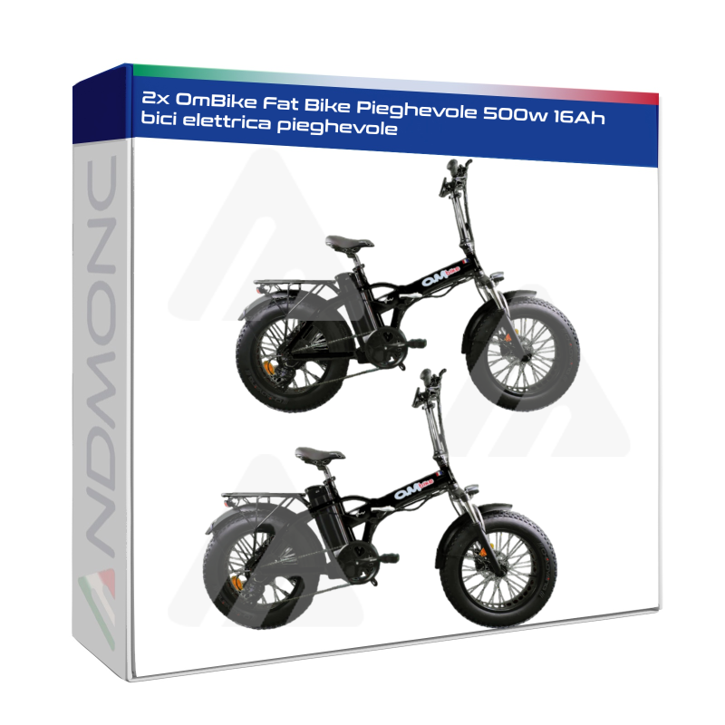 2x OmBike Fat Bike Pieghevole 500w 16Ah bici elettrica pieghevole