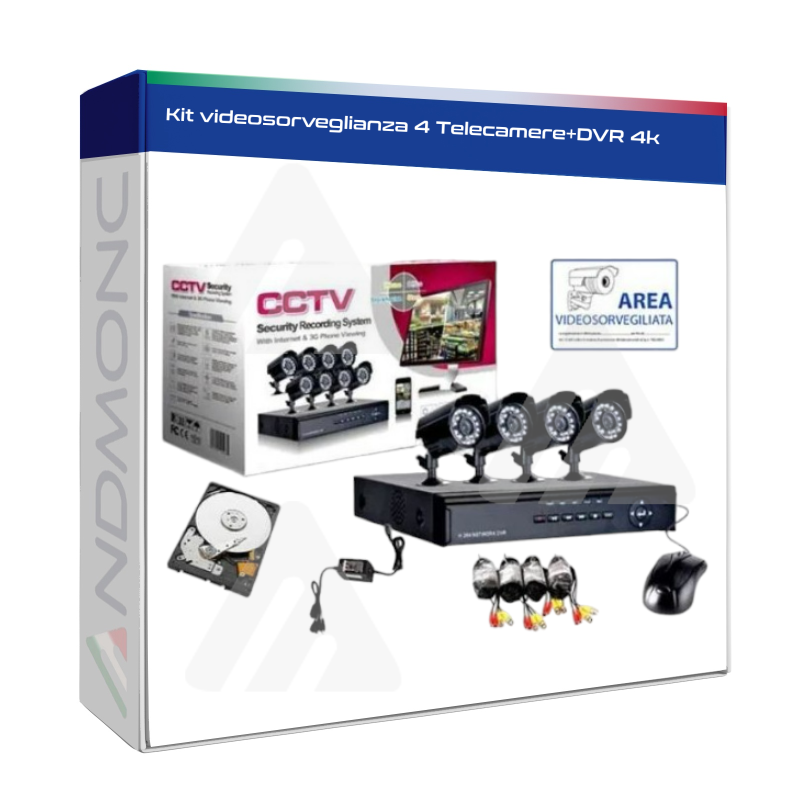 Kit videosorveglianza 4 Telecamere+DVR  4k