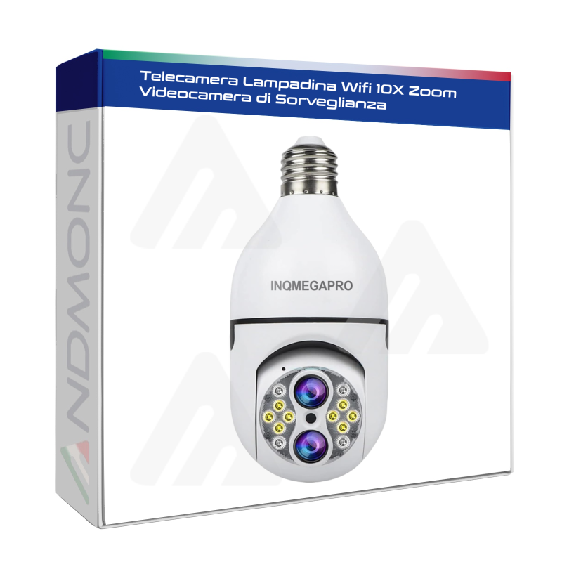 Telecamera Lampadina Wifi 10X Zoom Videocamera di Sorveglianza