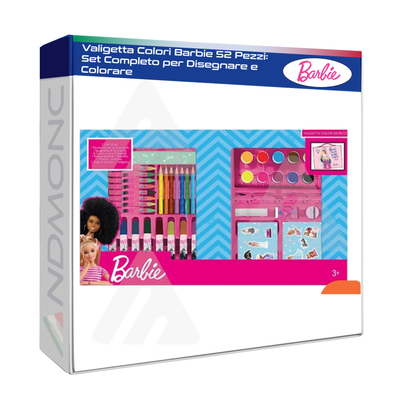 Valigetta Colori Barbie 52 Pezzi: Set Completo per Disegnare e Colorare