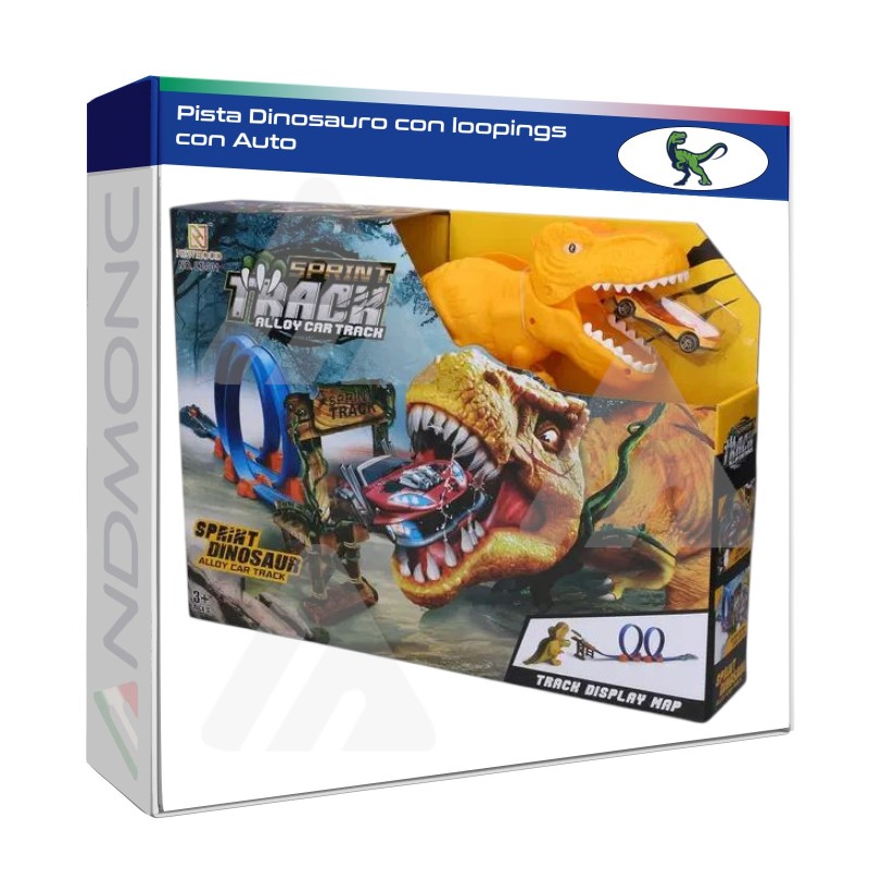 Dinosauro Pista con loopings e Auto inclusa bambini