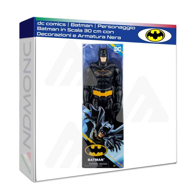 dc comics Batman Personaggio Batman in Scala 30 cm con Decorazioni e Armatura Nera