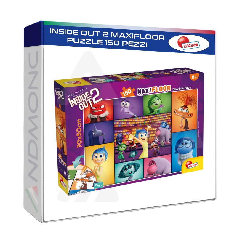 Disney PUZZLE maxi floor 150 pezzi inside OUT 2 – scena da Colorare INCLUSA