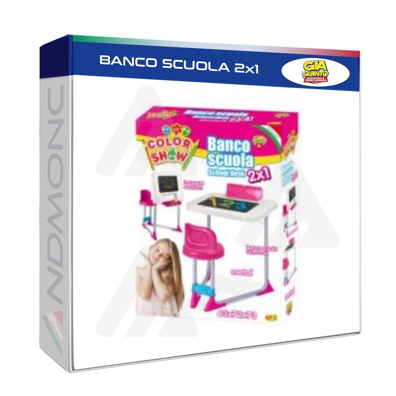 Banco da Scuola 2x1 Rosa e bianco