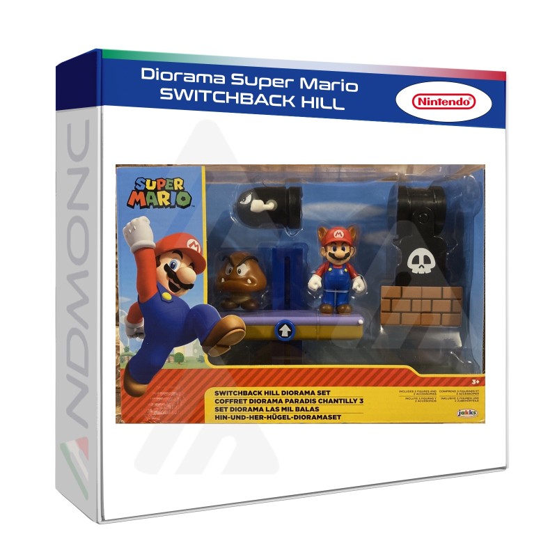 Diorama Super Mario SWITCHBACK HILL personaggi