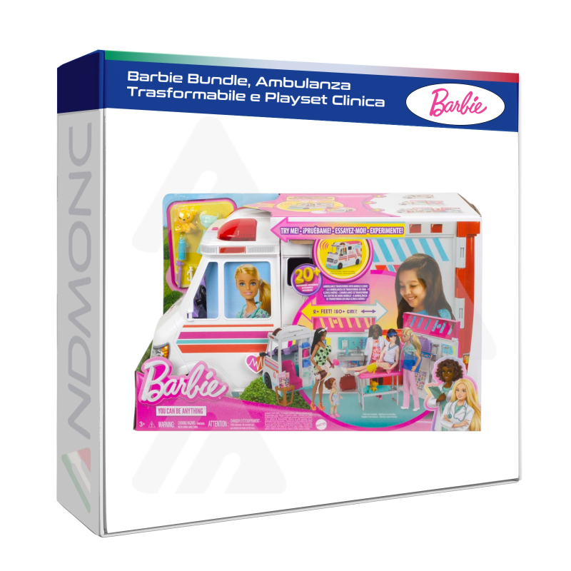 Barbie Bundle, Ambulanza Trasformabile e Playset Clinica