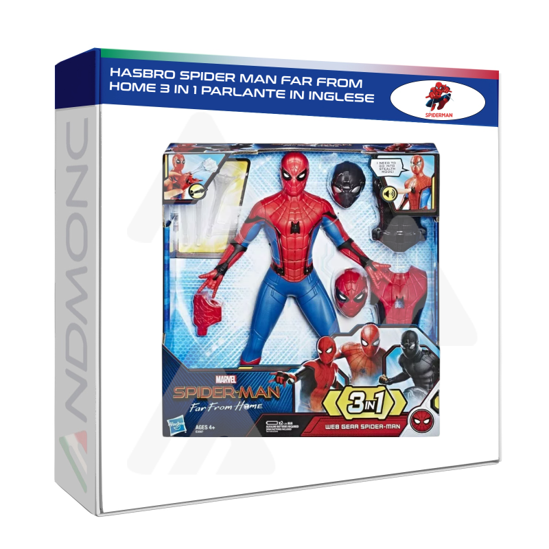 HASBRO SPIDER MAN FAR FROM home 3 IN 1 parlante in inglese