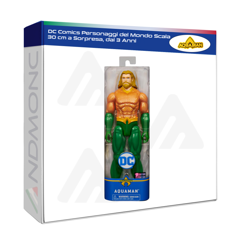 DC Comics Personaggio Aquaman del Mondo Scala 30 cm a Sorpresa, dai 3 Anni