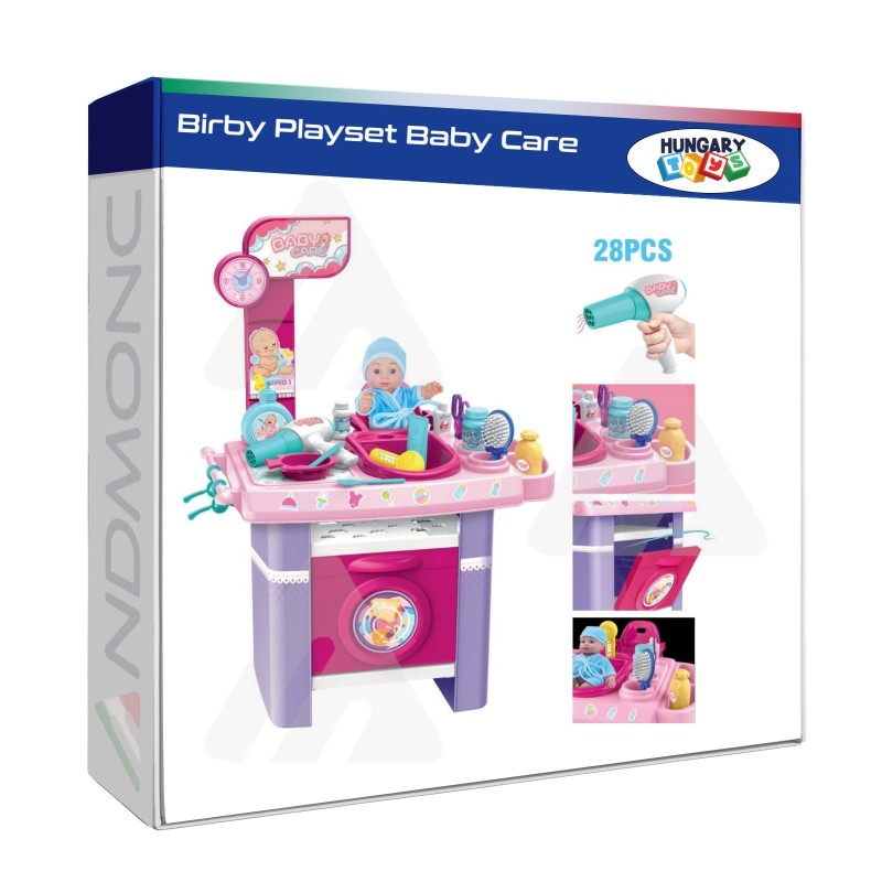 Birby Playset Baby Care “Bagnetto, Acconciatura e Lavanderia” per Bambole