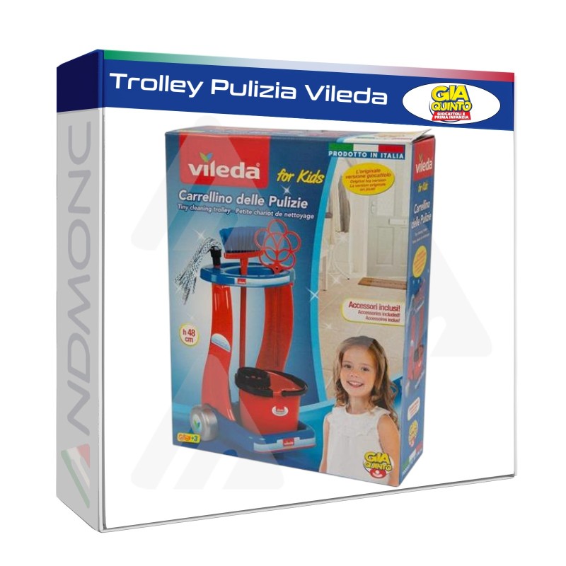 Carrellino delle Pulizie, giocattolo, bambini, Trolley Pulizia Vileda