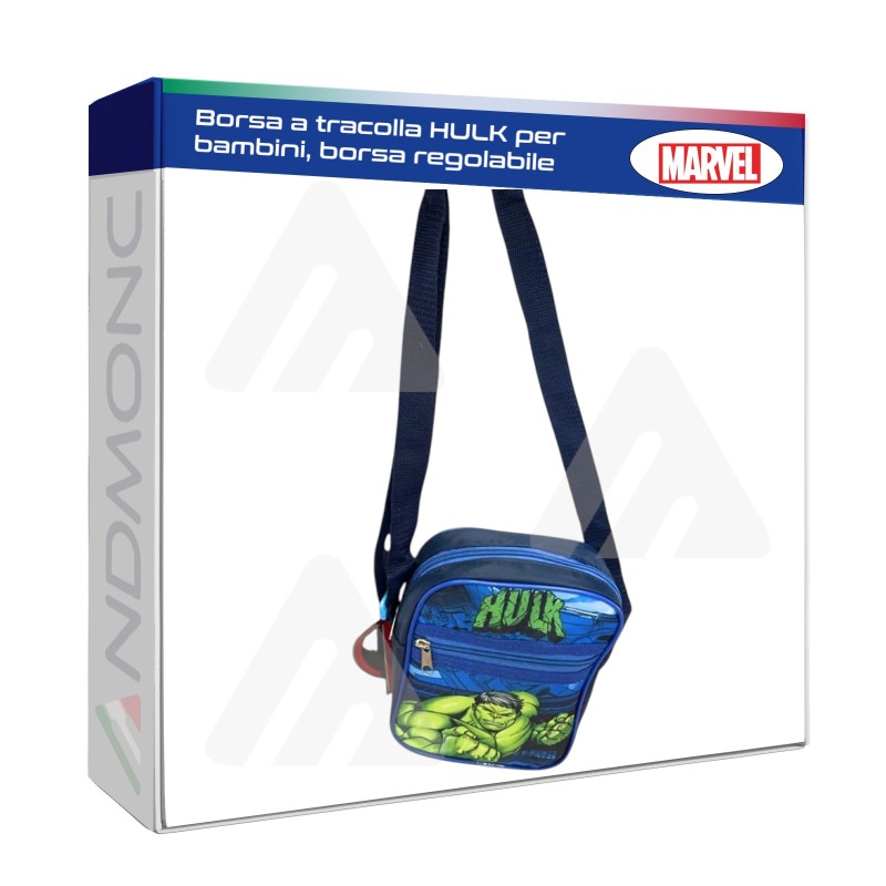 Borsa a tracolla HULK per bambini, borsa regolabile.