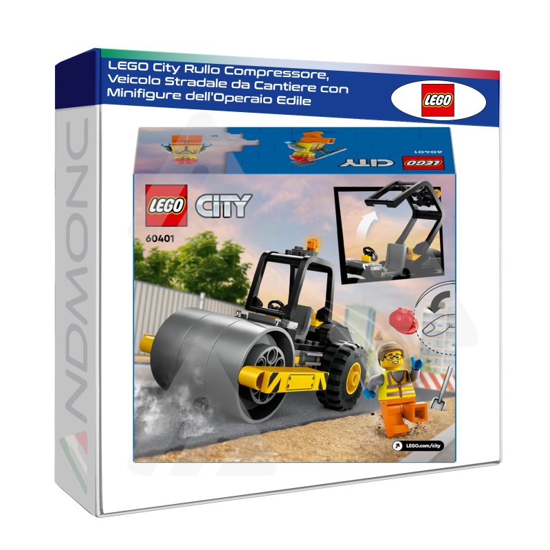 LEGO City Rullo Compressore, Set di Costruzioni Giocattolo per Bambini e Bambine da 5 Anni in su