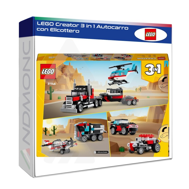 LEGO Creator 3 in 1 Autocarro con Elicottero