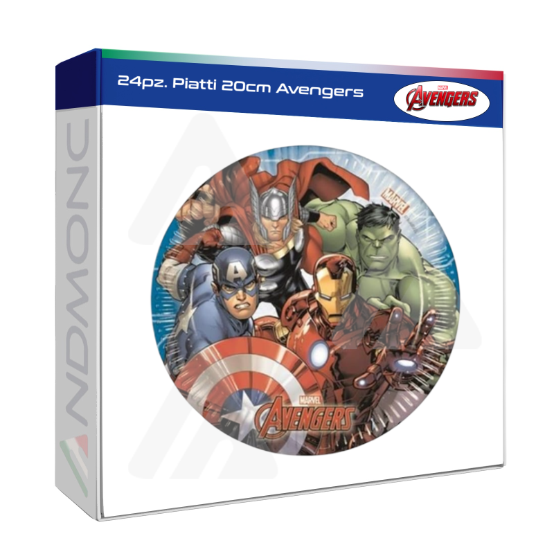 24pz. Piatti 20cm Avengers bambini festa compleanno