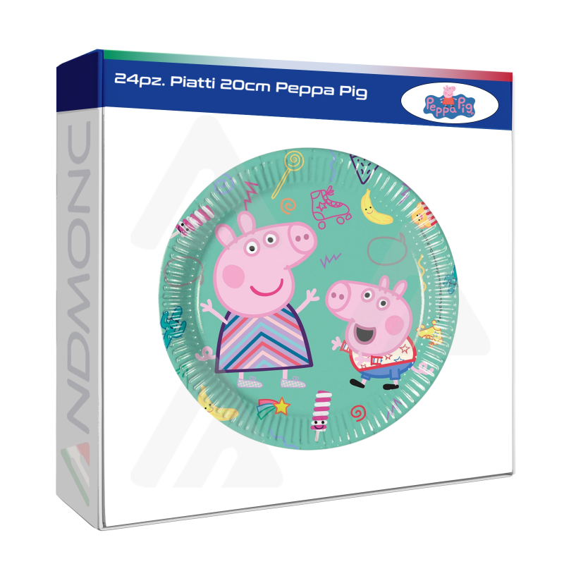 24pz. Piatti 20 cm Peppa Pig bambini festa