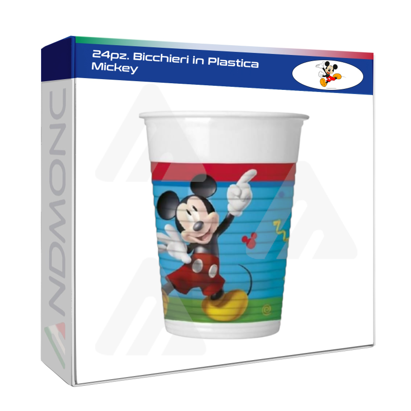 24pz. Bicchieri in Plastica Mickey topolino