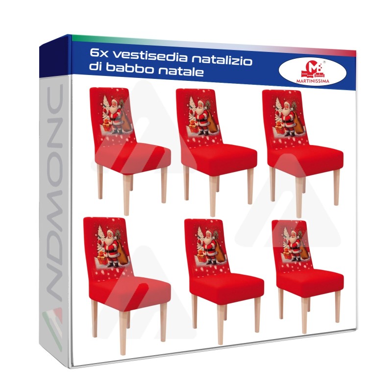 6pz. Vesti sedia design Natalizio, natale, copri sedie