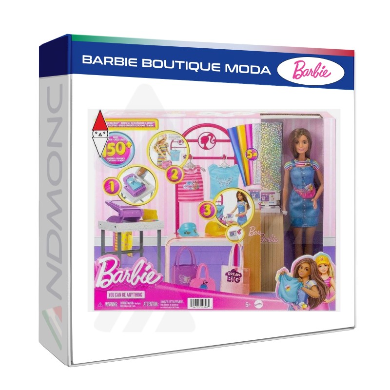 Barbie boutique moda, playset accessorio, 5+ anni