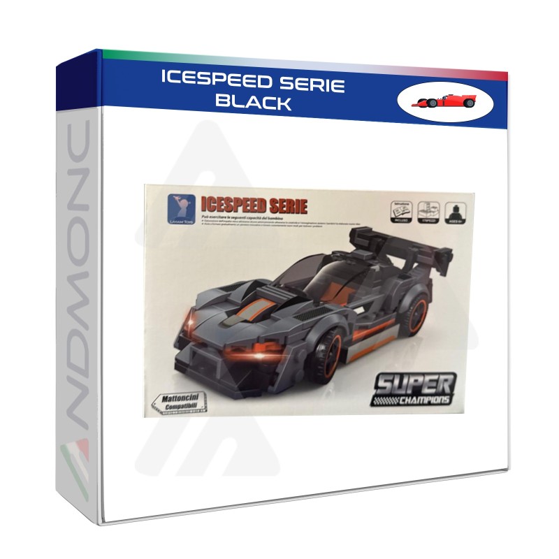 Macchina ICESPEED SERIE BLACK in mattoncini da costruire, gioco di costruzione