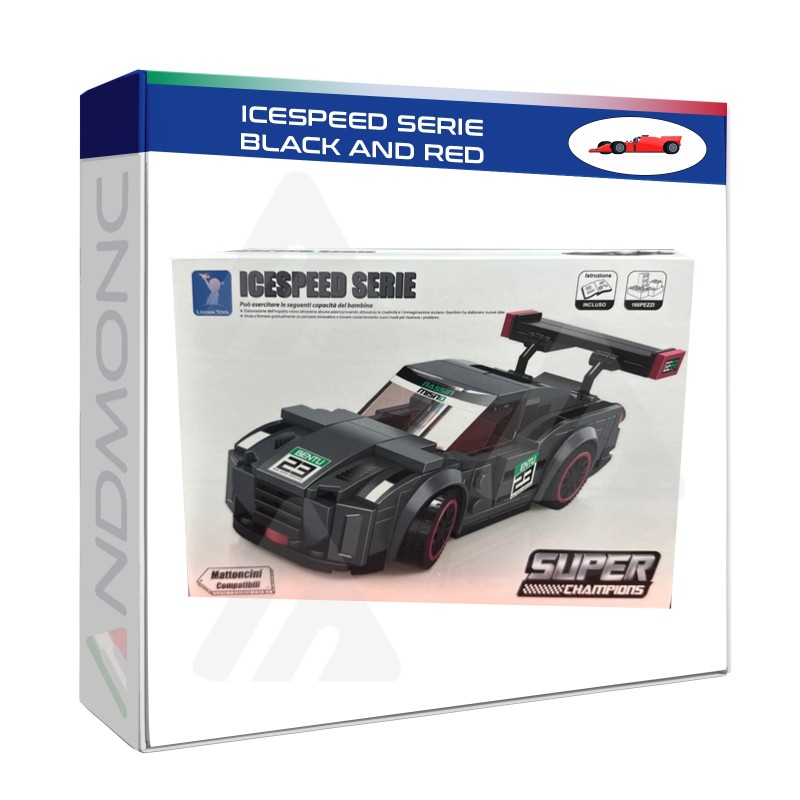 Macchina ICESPEED SERIE BLACK AND RED in mattoncini da costruire, gioco di costruzione