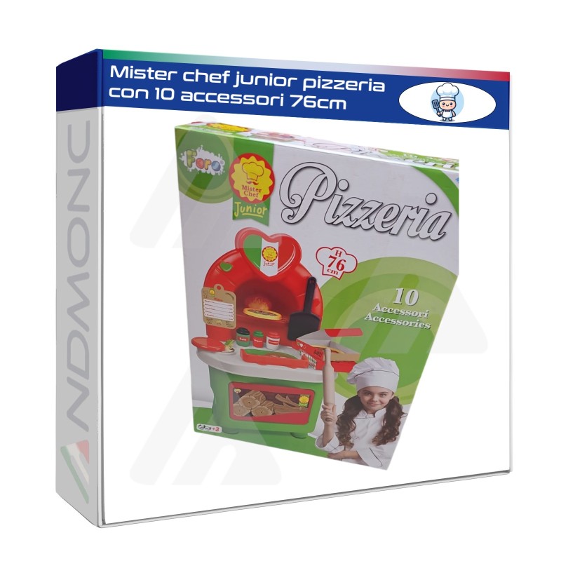 Mister Chef, giocattolo Pizzeria con 10 Accessori 76cm, 3+ anni