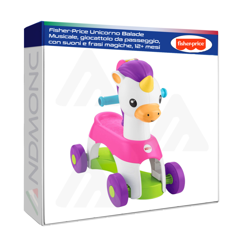 Fisher-Price Unicorno Balade Musicale, giocattolo da passeggio, con suoni e frasi magiche, 12+ mesi