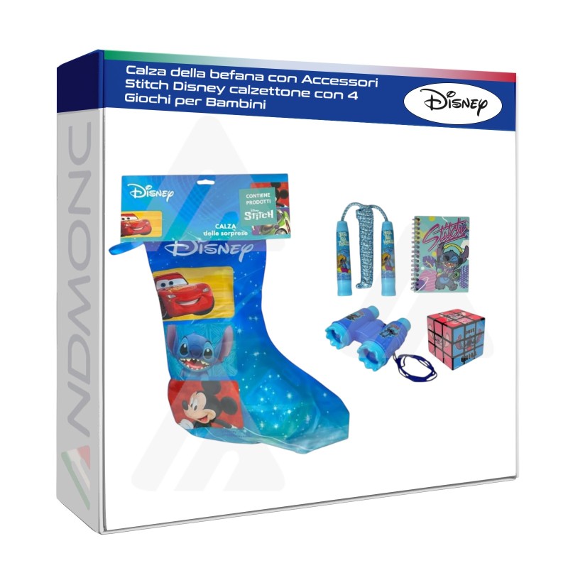 Calza della Befana Disney Stitch con Sorprese a Tema