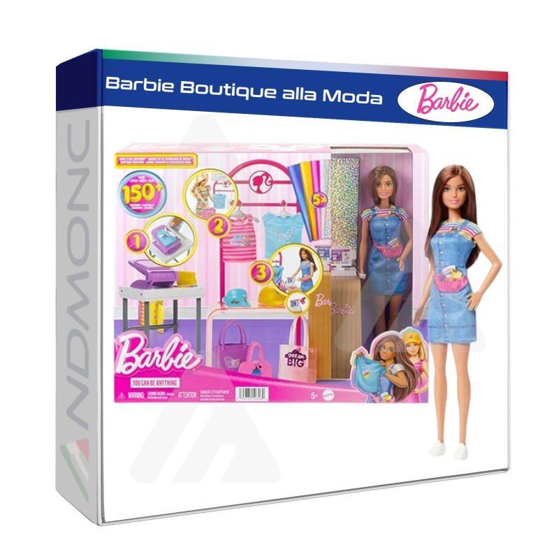 Barbie - Playset Boutique Moda, Con Bambola E Accessori Alla Moda Inclusi