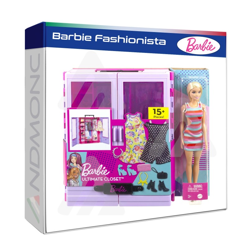 Barbie Fashionistas Armadio Moda Look Bambola E Accessorio