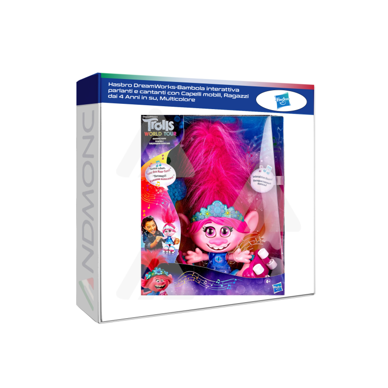 Hasbro DreamWorks-Bambola interattiva parlanti e cantanti con Capelli mobili, Ragazzi dai 4 Anni in su, Multicolore