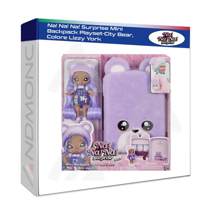 Na! Na! Na ! Surprise Mini Backpack Playset-City Bear, Colore Lizzy York