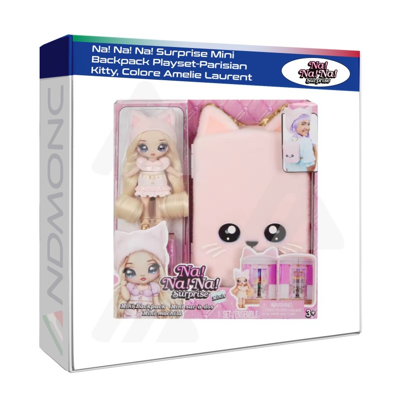 Na! Na! Na ! Surprise Mini Backpack Playset-Parisian Kitty, Colore Amelie Laurent