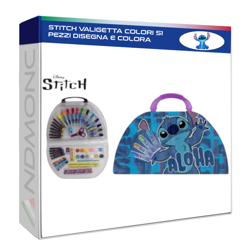 Stitch Valigetta colori 51 pezzi disegna e colora