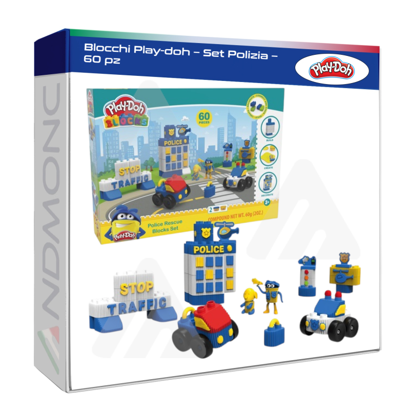 Blocchi Play-doh – Set Polizia – 60 pz