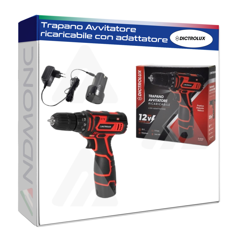 Trapano Avvitatore ricaricabile con adattatore Dictrolux