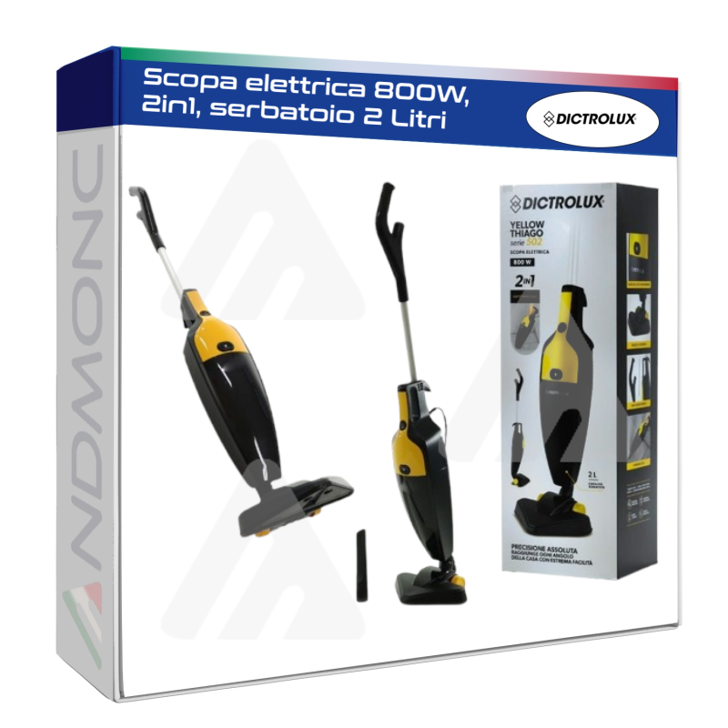 Scopa elettrica 800W, 2in1 serbatoio 2 Litri Dictrolux