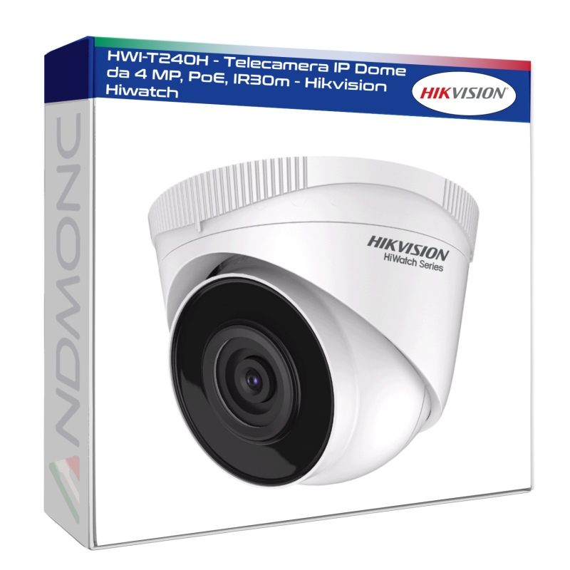 HWI-T240H - Telecamera IP Dome da 4 MP, PoE, IR30m - Hikvision Hiwatch