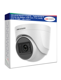 DS-2CE76H0T-ITMFS - Telecamera dome da 5Mpx, 2,8 mm, TVI, AHD, CVI, CVBS - Hikvision