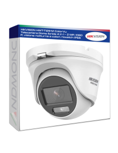 HIKVISION HWT-T129-M ColorVu Telecamera Dome Ibrida 4 in 1 – 2 MP, 1080 P, visione notturna a colori, hiwatch IP66