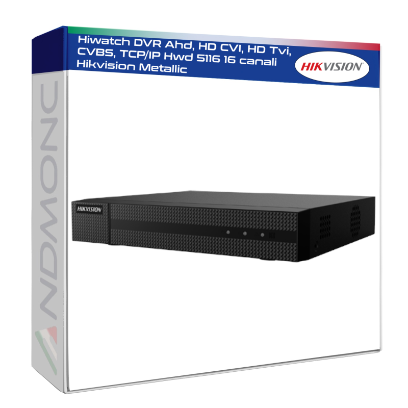 Hiwatch HWD-5116M DVR Ahd, HD CVI, HD Tvi, CVBS, TCP/IP Hwd 5116 16 canali Hikvision Metallic