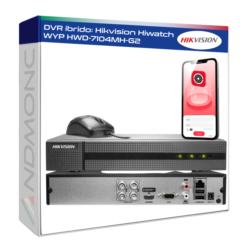 DVR ibrido: Hikvision Hiwatch WYP HWD-7104MH-G2