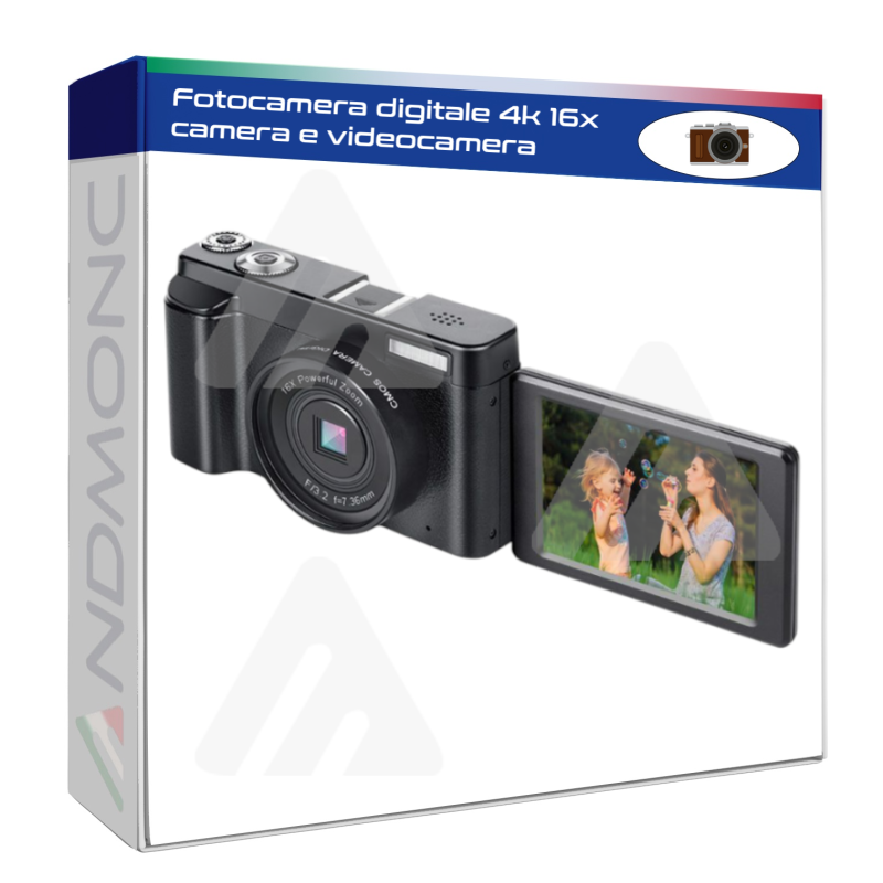 Fotocamera digitale 4k 16x camera e videocamera