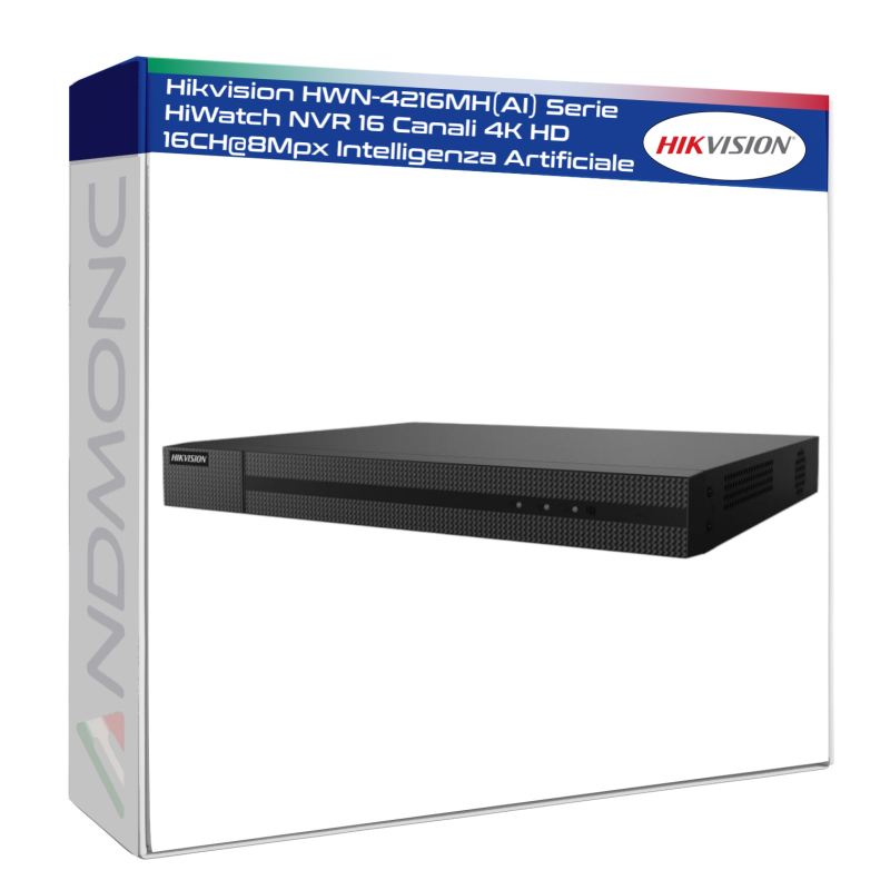 Hikvision HWN-4216MH(AI) Serie HiWatch NVR 16 Canali 4K HD 16CH@8Mpx Intelligenza Artificiale