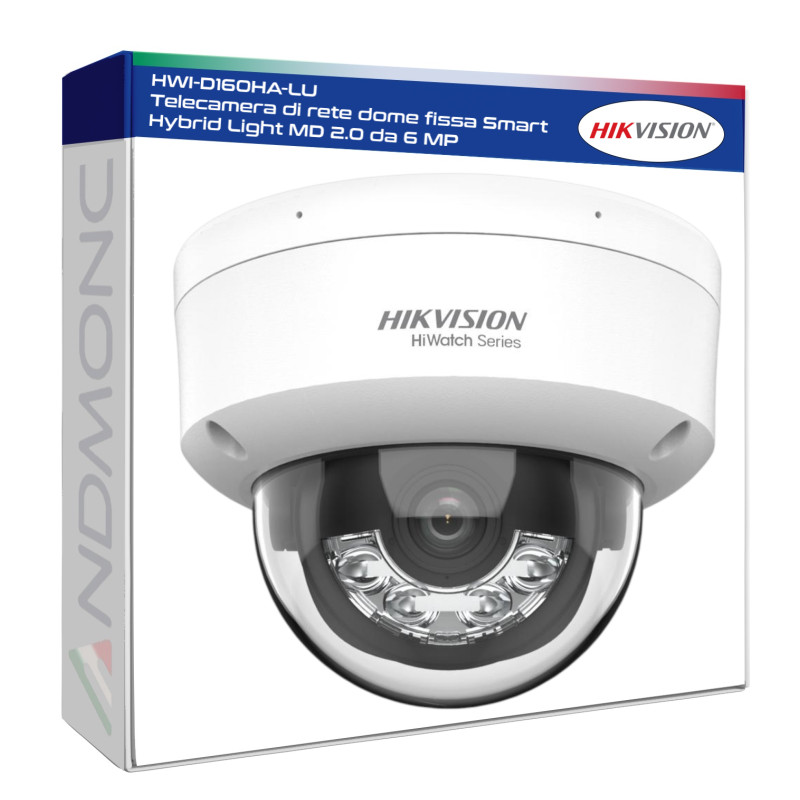 HikVision HWI-D160HA-LU Telecamera di rete dome fissa Smart Hybrid Light MD 2.0 da 6 MP